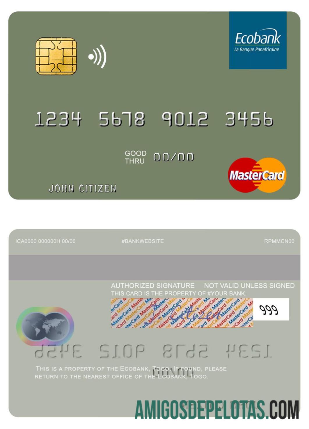 Togo Ecobank Mastercard baixar para verificação